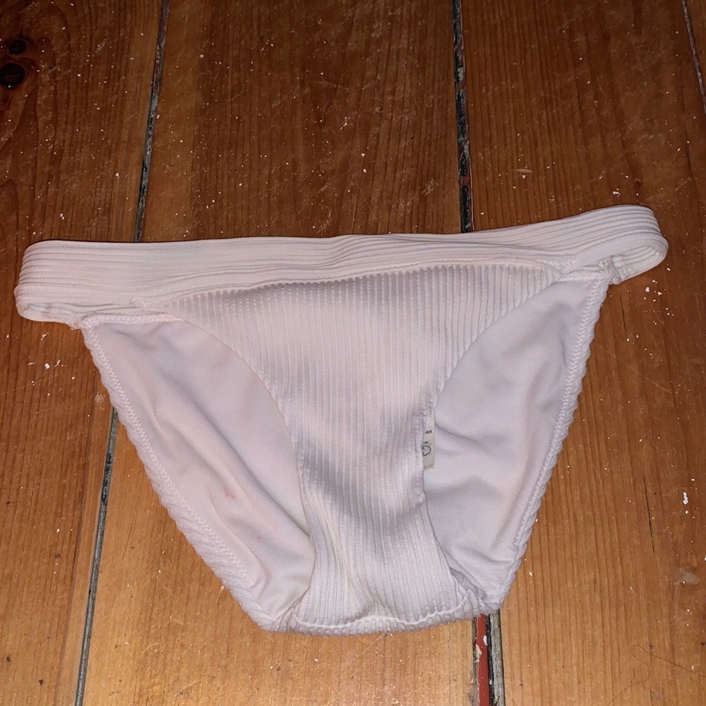 Ribbed white Hollister bikini bottom